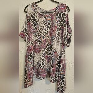 Honeyme Curvy Animal Print Women's Top XL